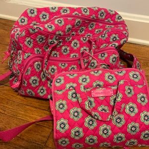 Vera Bradley duffle set with duffle bag and hanging travel case